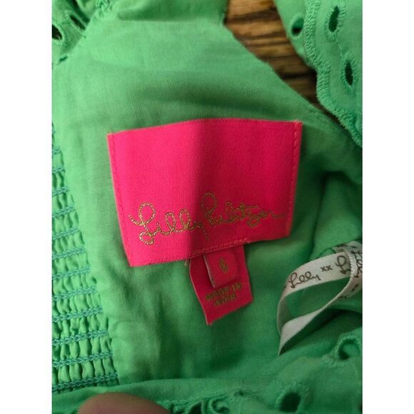 Lilly Pulitzer Asteria Dress in Cabana Green/Daisy Dreams Eyelet sz 6 - Picture 3 of 5